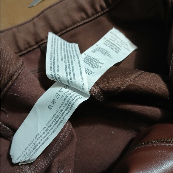 Abercrombie & Fitch Curve Leather 90s Straight Pants-Ultra High Rise Size 32/14 - Picture 6 of 16